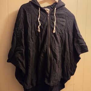 Wilfred Black Heather Batwing Sleeve Hoodie